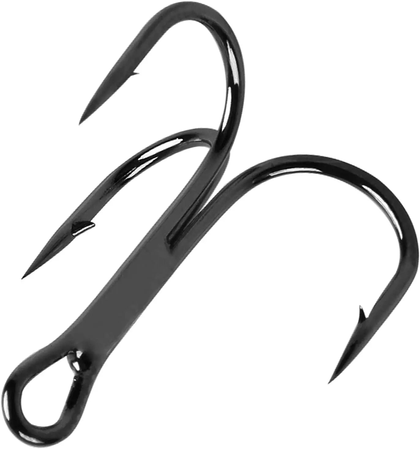100pcs Treble Hooks Saltwater Fishing Hooks High-Carbon Steel Fishhooks High Strength Fishing Hooks Size 1/0#-14#