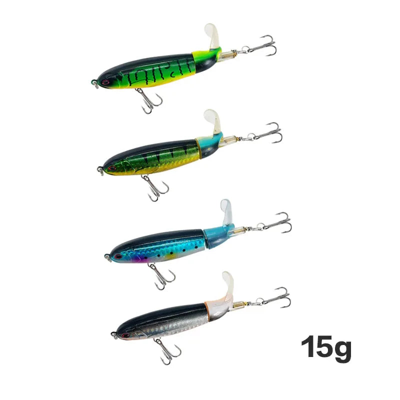 13g/15g/35g Topwater Fishing Lure Whopper Popper Artificial Bait Hard Plopper Soft Rotating Tail Fishing Tackle Fishing Bait