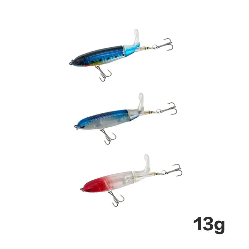 13g/15g/35g Topwater Fishing Lure Whopper Popper Artificial Bait Hard Plopper Soft Rotating Tail Fishing Tackle Fishing Bait