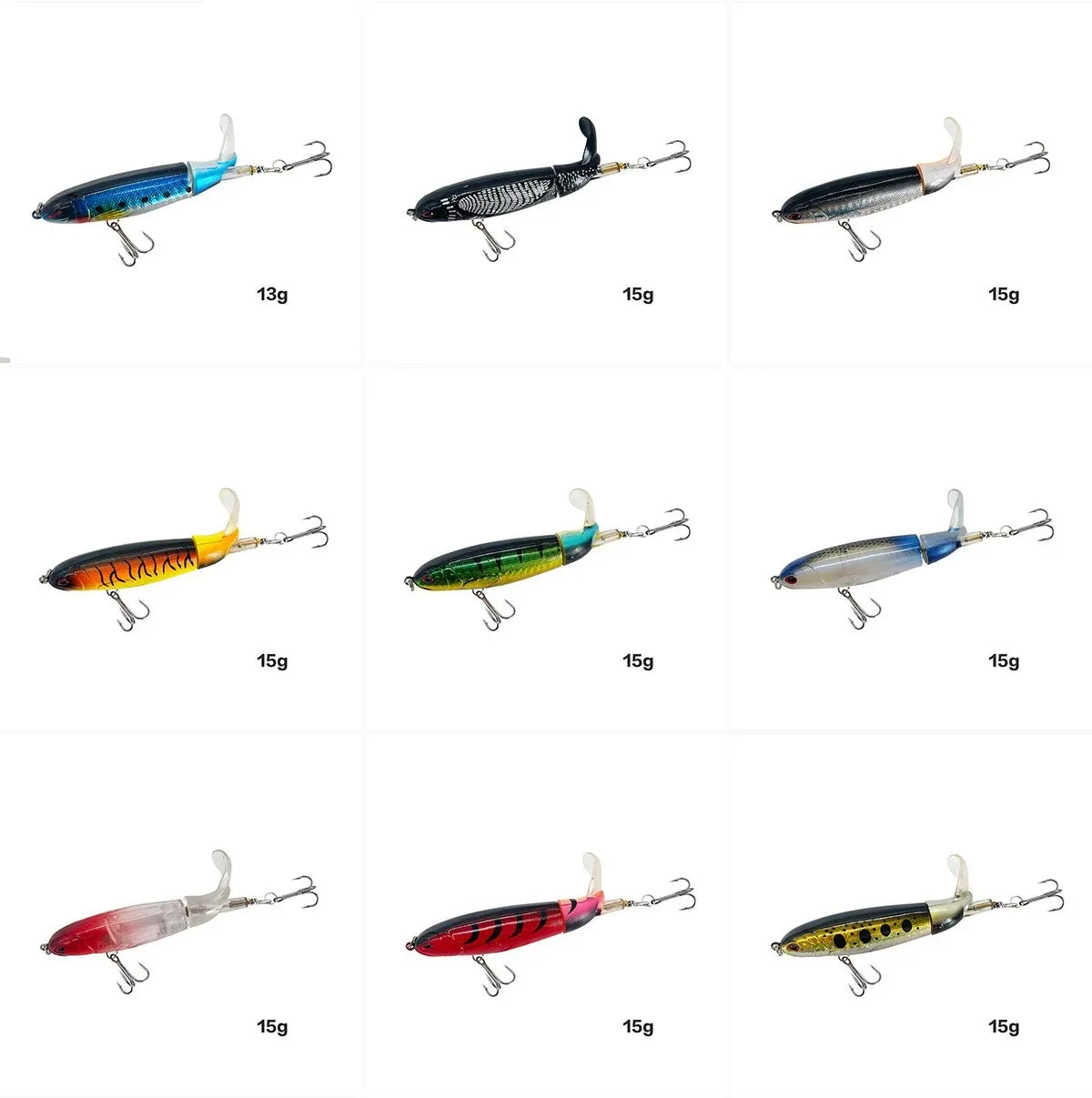13g/15g/35g Topwater Fishing Lure Whopper Popper Artificial Bait Hard Plopper Soft Rotating Tail Fishing Tackle Fishing Bait
