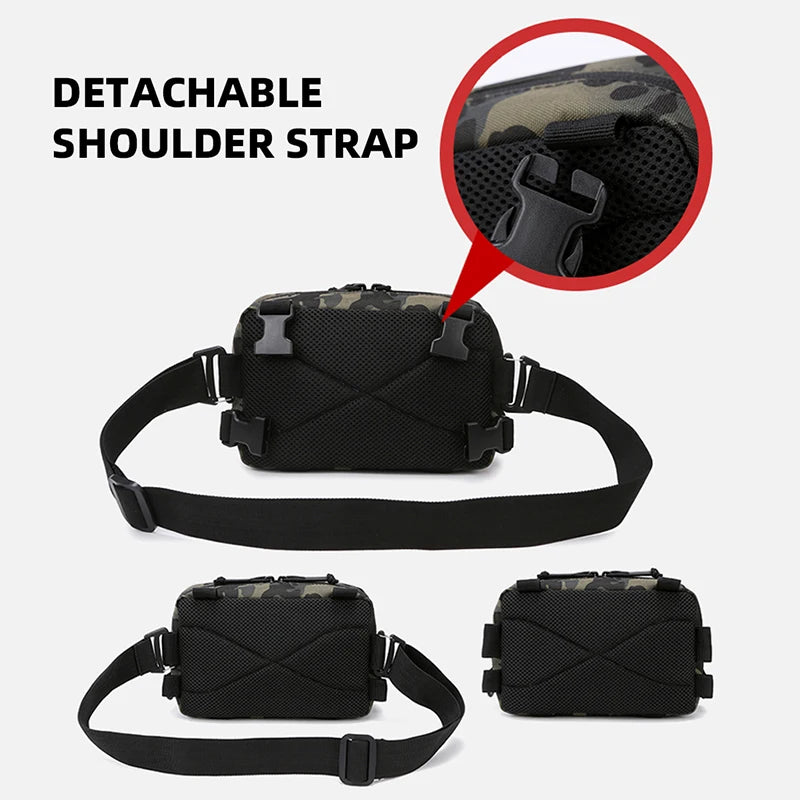 Fishing Vest Bag Men's Camo Fishing Lures Utility Tackle Chest Bags Waist Pack Outdoor Mountaineering Camping Hiking Hunting