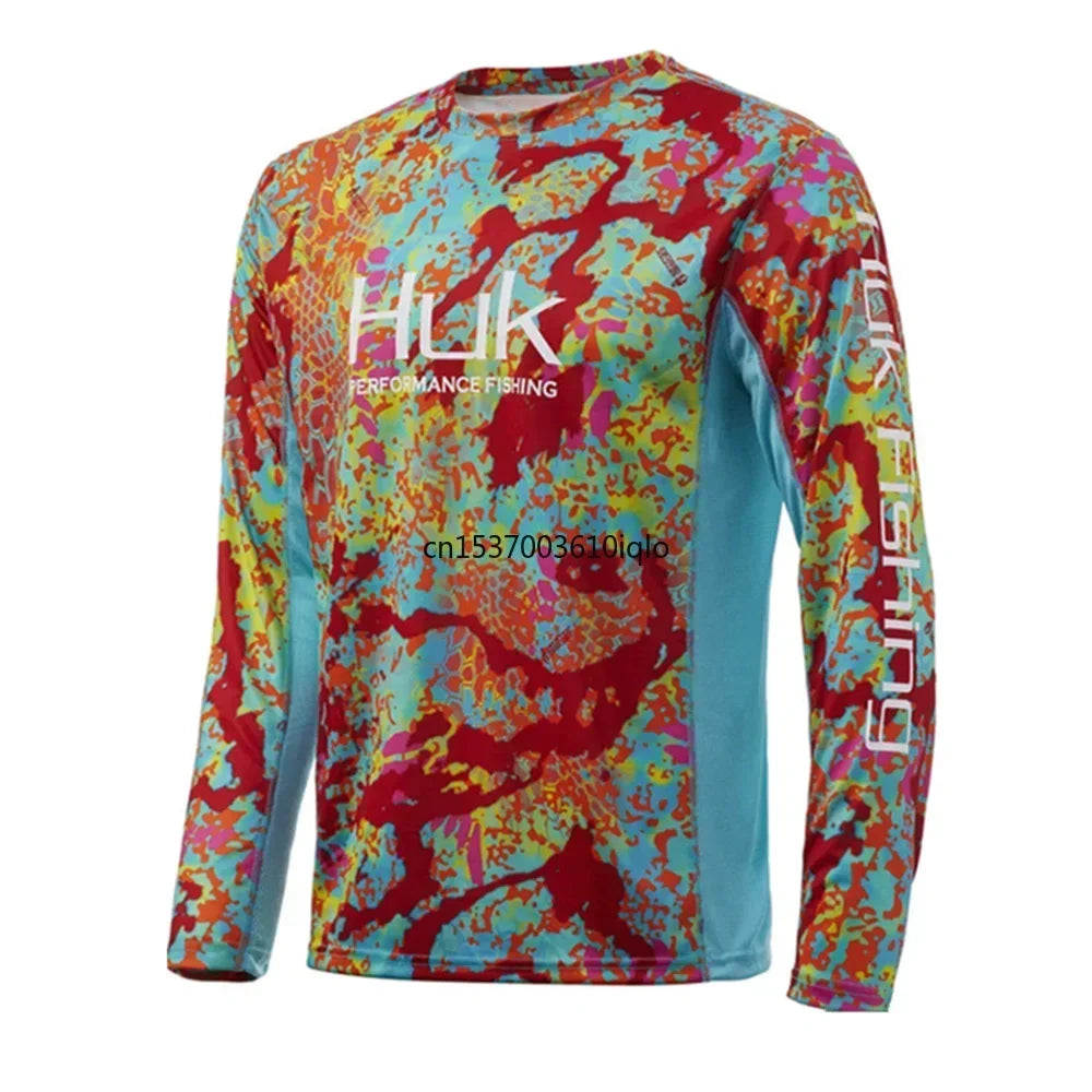 Fishing Shirt Men Outdoor Fishing Clothes Summer Long Sleeve Fishing Suit Sun Protection Breathable Angler Jersey Apparel