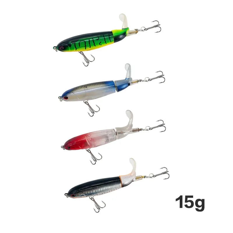 13g/15g/35g Topwater Fishing Lure Whopper Popper Artificial Bait Hard Plopper Soft Rotating Tail Fishing Tackle Fishing Bait