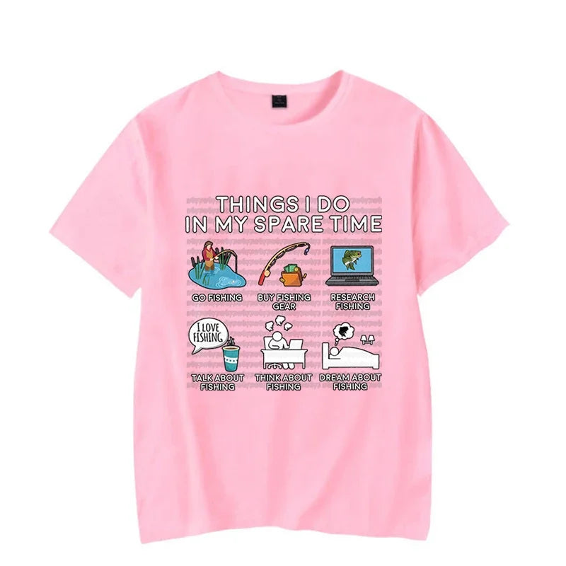 Fishing Things I Do in My Spare Time Shirt Fish Graphic Clothes Men Women T-shirts Classic T Shirts Tee Tshirts Homme Clothing