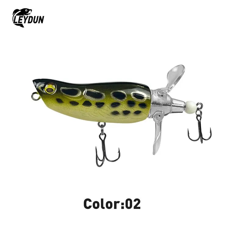 Popper Fishing Lures Top Water Hard Baits Whopper Plopper Soft Rotating Tail 85mm 15g Popper Wobblers For Bass Pike