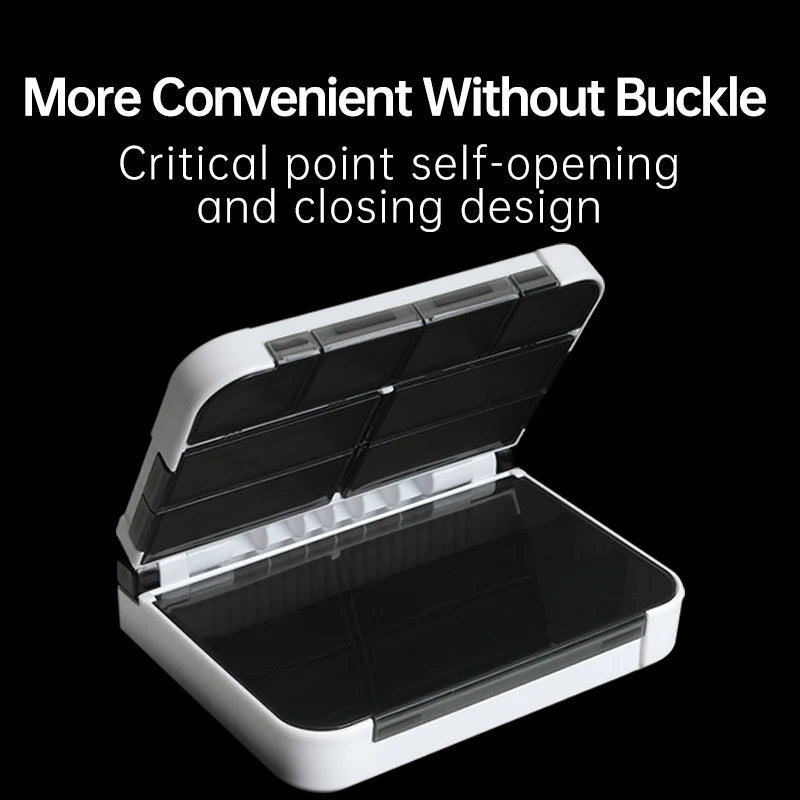 KINGDOM Fishing Tackle Box Mini Storage Case Flying Fishing Tackle Box Fishing Spoon Hook Bait Storage Box Fishing Accessories