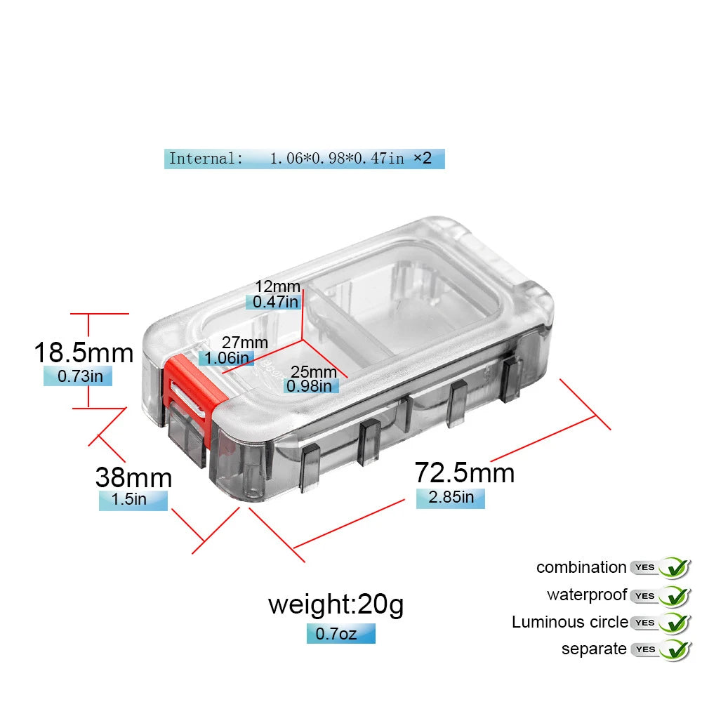 Fishing Tackle Box Expandable Fishing Tackle Box Double Side Fishing Hook Storage Container Clear Top Fishing Lure Storage Box