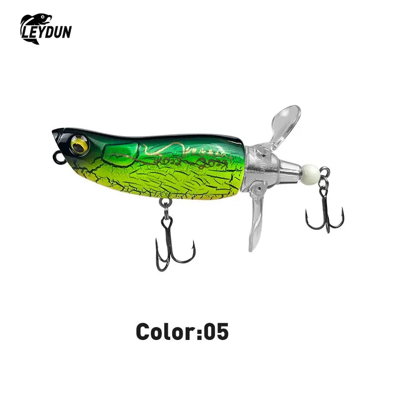 Popper Fishing Lures Top Water Hard Baits Whopper Plopper Soft Rotating Tail 85mm 15g Popper Wobblers For Bass Pike