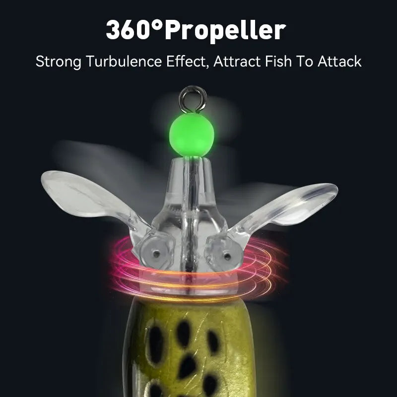 Popper Fishing Lures Top Water Hard Baits Whopper Plopper Soft Rotating Tail 85mm 15g Popper Wobblers For Bass Pike