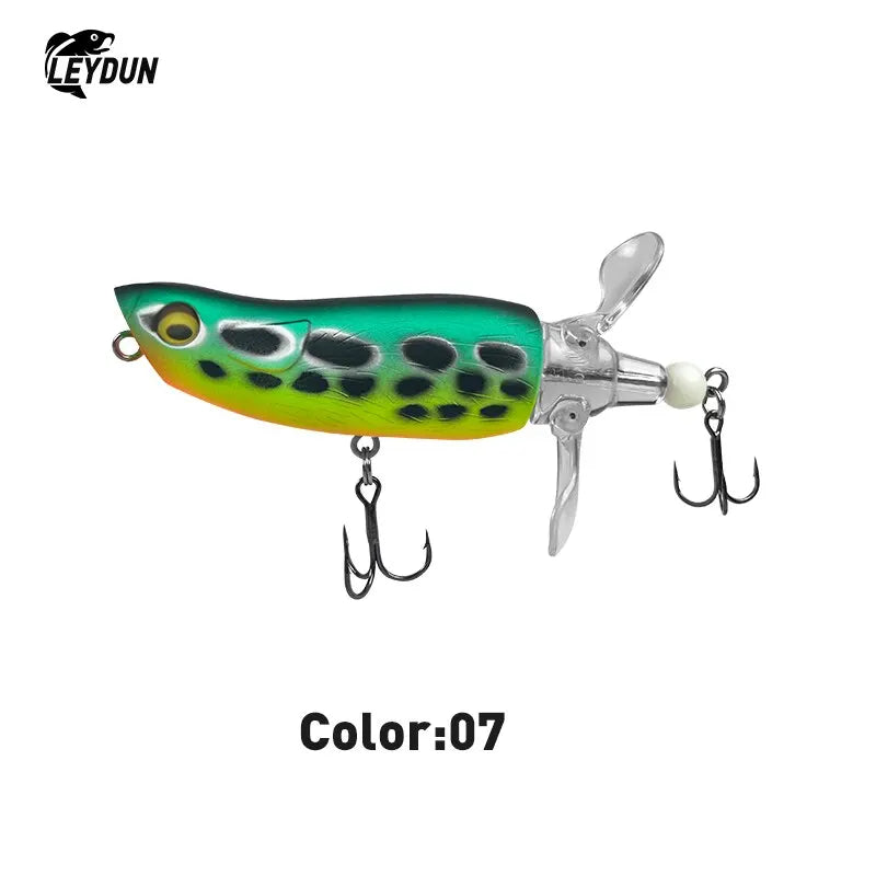 Popper Fishing Lures Top Water Hard Baits Whopper Plopper Soft Rotating Tail 85mm 15g Popper Wobblers For Bass Pike
