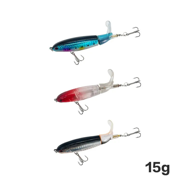 13g/15g/35g Topwater Fishing Lure Whopper Popper Artificial Bait Hard Plopper Soft Rotating Tail Fishing Tackle Fishing Bait