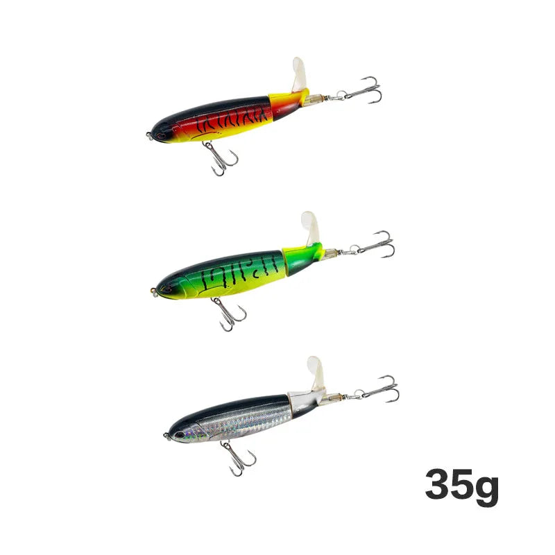 13g/15g/35g Topwater Fishing Lure Whopper Popper Artificial Bait Hard Plopper Soft Rotating Tail Fishing Tackle Fishing Bait