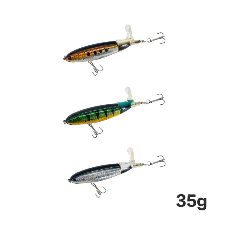 13g/15g/35g Topwater Fishing Lure Whopper Popper Artificial Bait Hard Plopper Soft Rotating Tail Fishing Tackle Fishing Bait