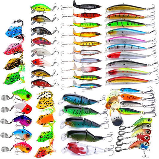 Fishing Lure Tackle Kit Set Hard Bait Artificial Rotating Floating Fishing Minnow Crankbait Wobblers Spinner Sinking Hooks Lures