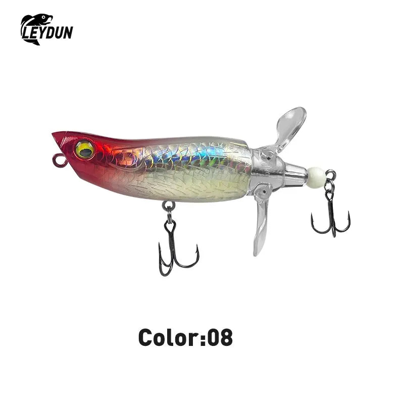 Popper Fishing Lures Top Water Hard Baits Whopper Plopper Soft Rotating Tail 85mm 15g Popper Wobblers For Bass Pike