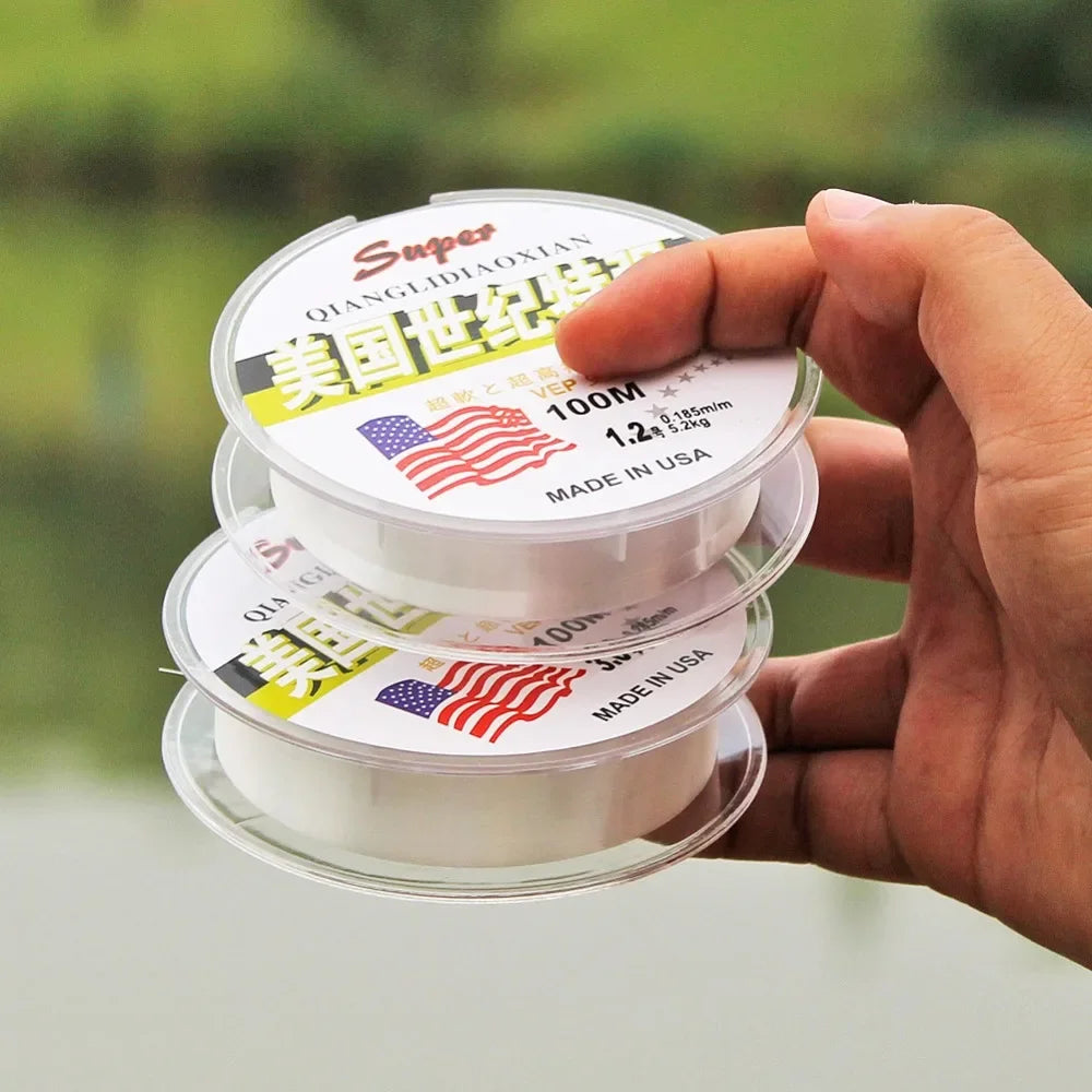 Sougayilang Super Strong Fishing Line  100% Nylon Transparent 100m Fluorocarbon Fishing Line Carp Fishing Line Tackle De Pesca