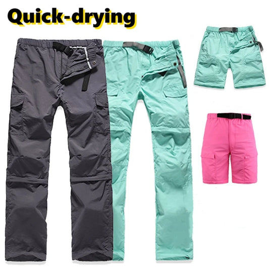 Outdoor Work Fishing Clothes Quick Dry Shirt Pants Men Women Summer Thin Breathable Hiking Climbing Clothes Two-piece Detachable