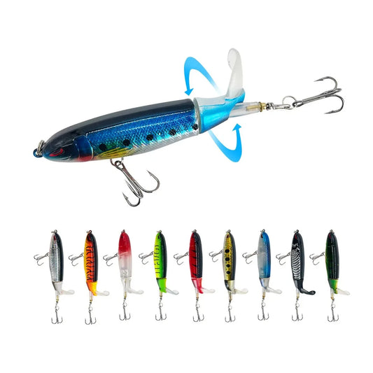 13g/15g/35g  Topwater Fishing Lure Whopper Popper Artificial Bait Hard Plopper Soft Rotating Tail Fishing Tackle Fishing Bait