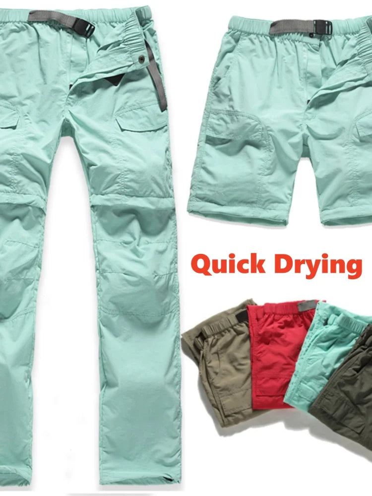 Outdoor Work Fishing Clothes Quick Dry Shirt Pants Men Women Summer Thin Breathable Hiking Climbing Clothes Two-piece Detachable