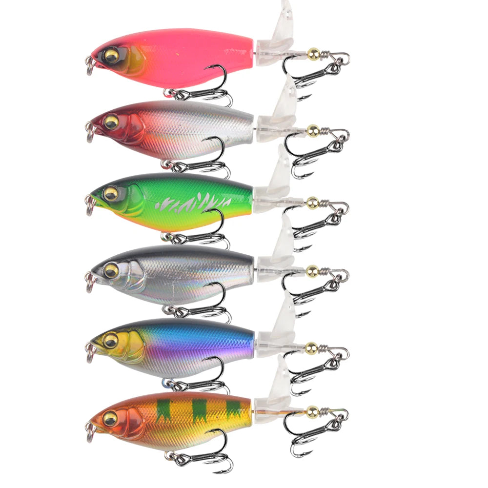 1Pcs Quality Whopper Plopper Wobblers 7.5cm 6.5g Topwater Popper Fishing Lure Hard Bait Rotating Soft Tail Fishing Tackle