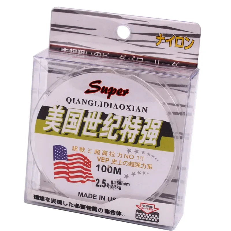 Sougayilang Super Strong Fishing Line  100% Nylon Transparent 100m Fluorocarbon Fishing Line Carp Fishing Line Tackle De Pesca