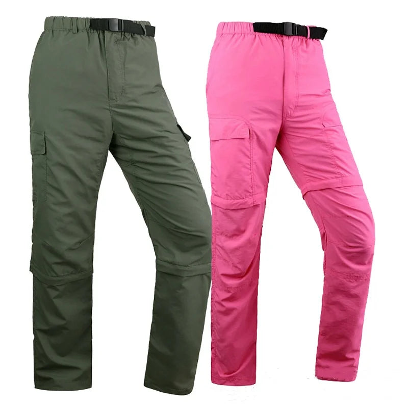 Outdoor Work Fishing Clothes Quick Dry Shirt Pants Men Women Summer Thin Breathable Hiking Climbing Clothes Two-piece Detachable